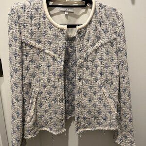 IRO Handi Jacket Size 40 (US 8/10) Blue White Tweed (Like New)
